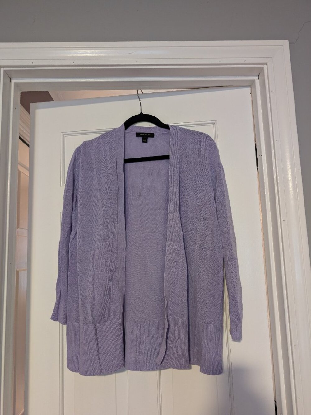 Ann Taylor Lavender Open-Front Cardigan